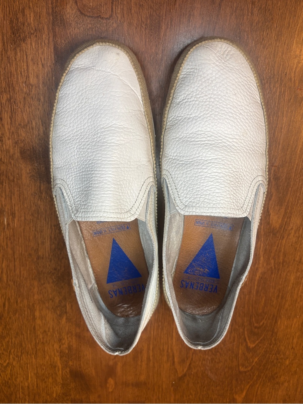 Men's White Leather Slip-On Loafers